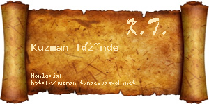 Kuzman Tünde névjegykártya